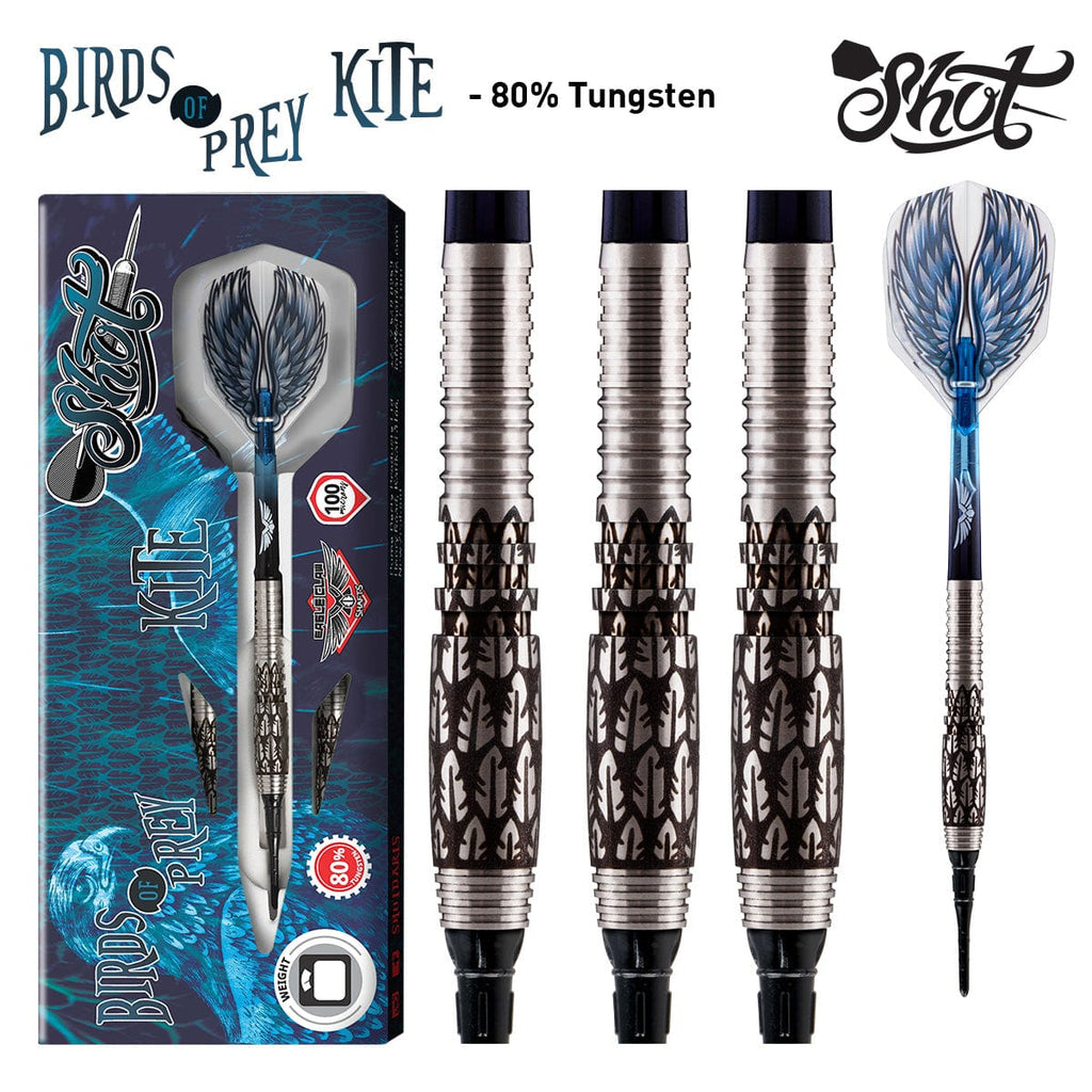 Birds of Prey Kite Soft Tip Dart Set-80% Tungsten Barrels - shot-darts