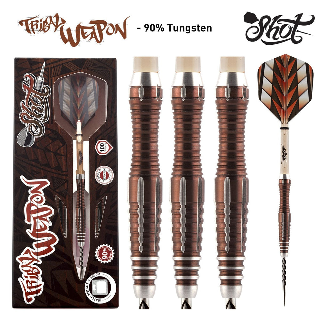 Tribal Weapon 1 Series Steel Tip Dart Set-90% Tungsten Barrels - shot-darts