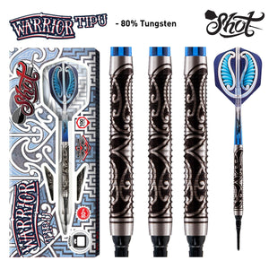Warrior Tipu Soft Tip Dart Set-80% Tungsten - shot-darts