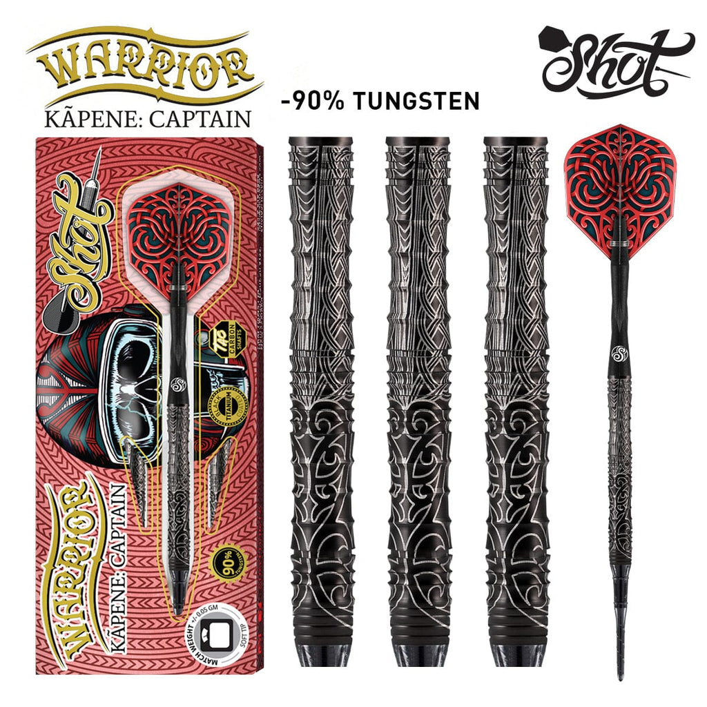 Warrior Kapene Soft Tip Dart Set-90% Tungsten Barrels - shot-darts