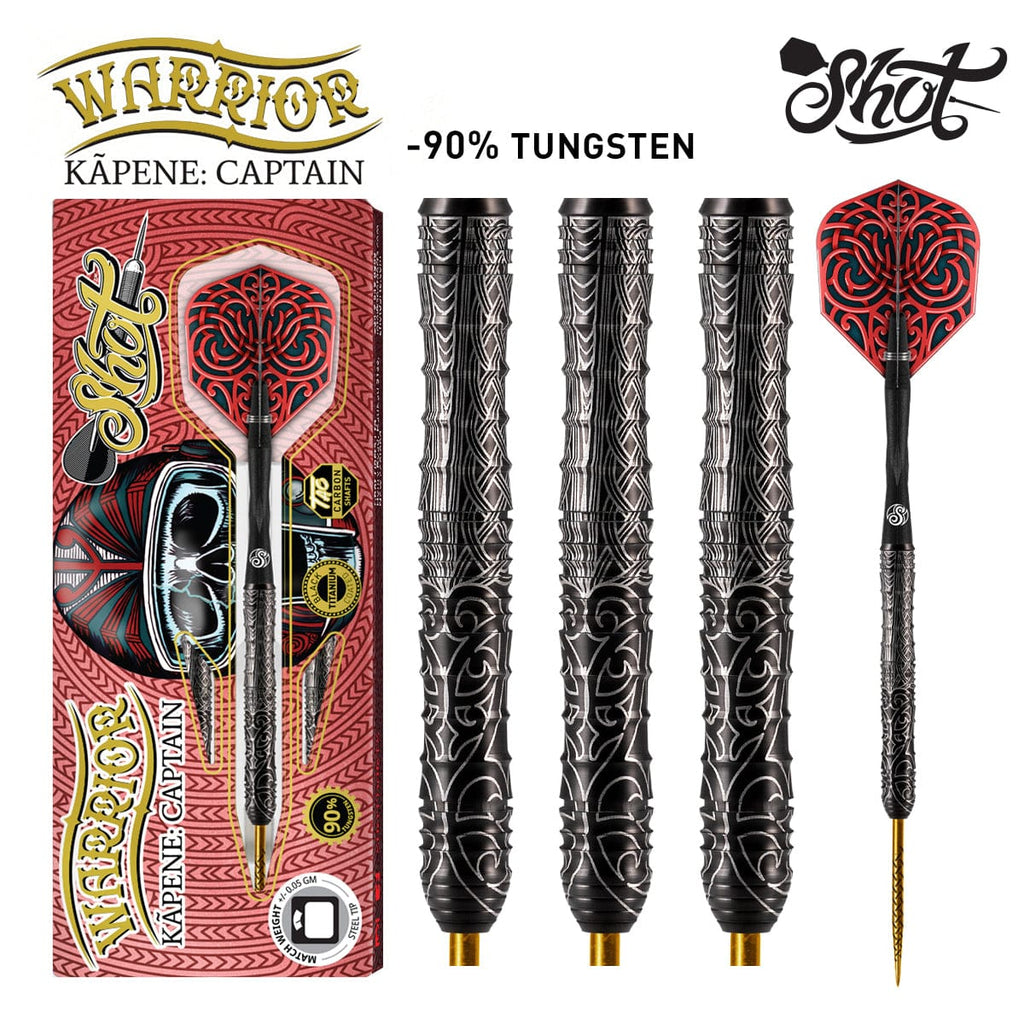 Warrior Kapene Steel Tip Dart Set-90% Tungsten Barrels - shot-darts