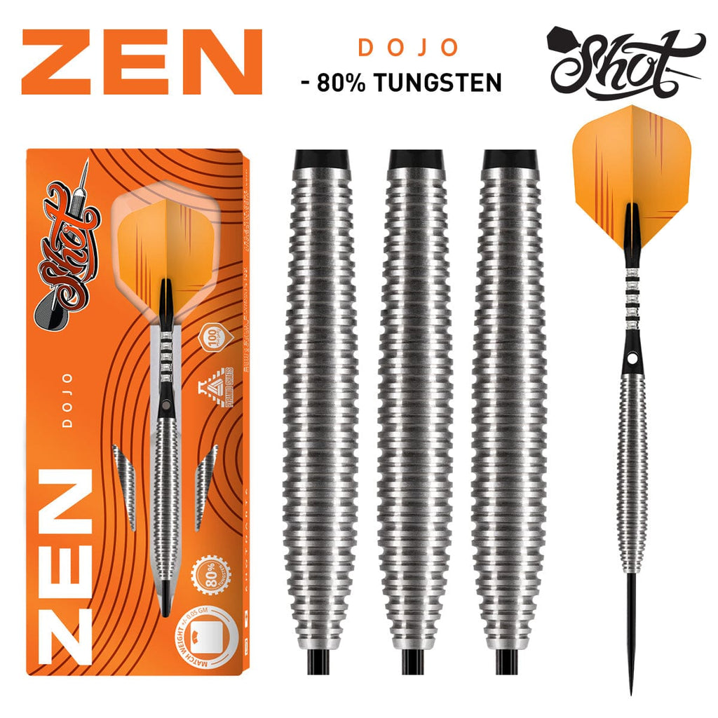 Shot Darts Zen Dojo Steel Tip Dart Set - 80% Tungsten Barrels