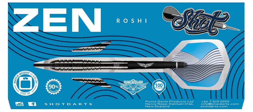 Zen Roshi Steel Tip Dart Set-90% Tungsten Barrels
